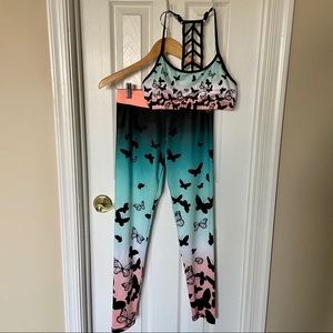 Justice butterfly ombre bra (34) & leggings (14)